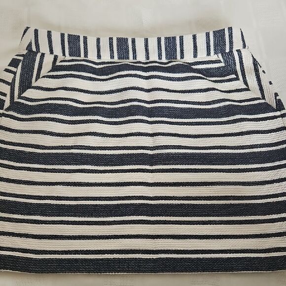 Banana Republic Navy Blue and White A-Line Mini Skirt - Picture 12 of 16
